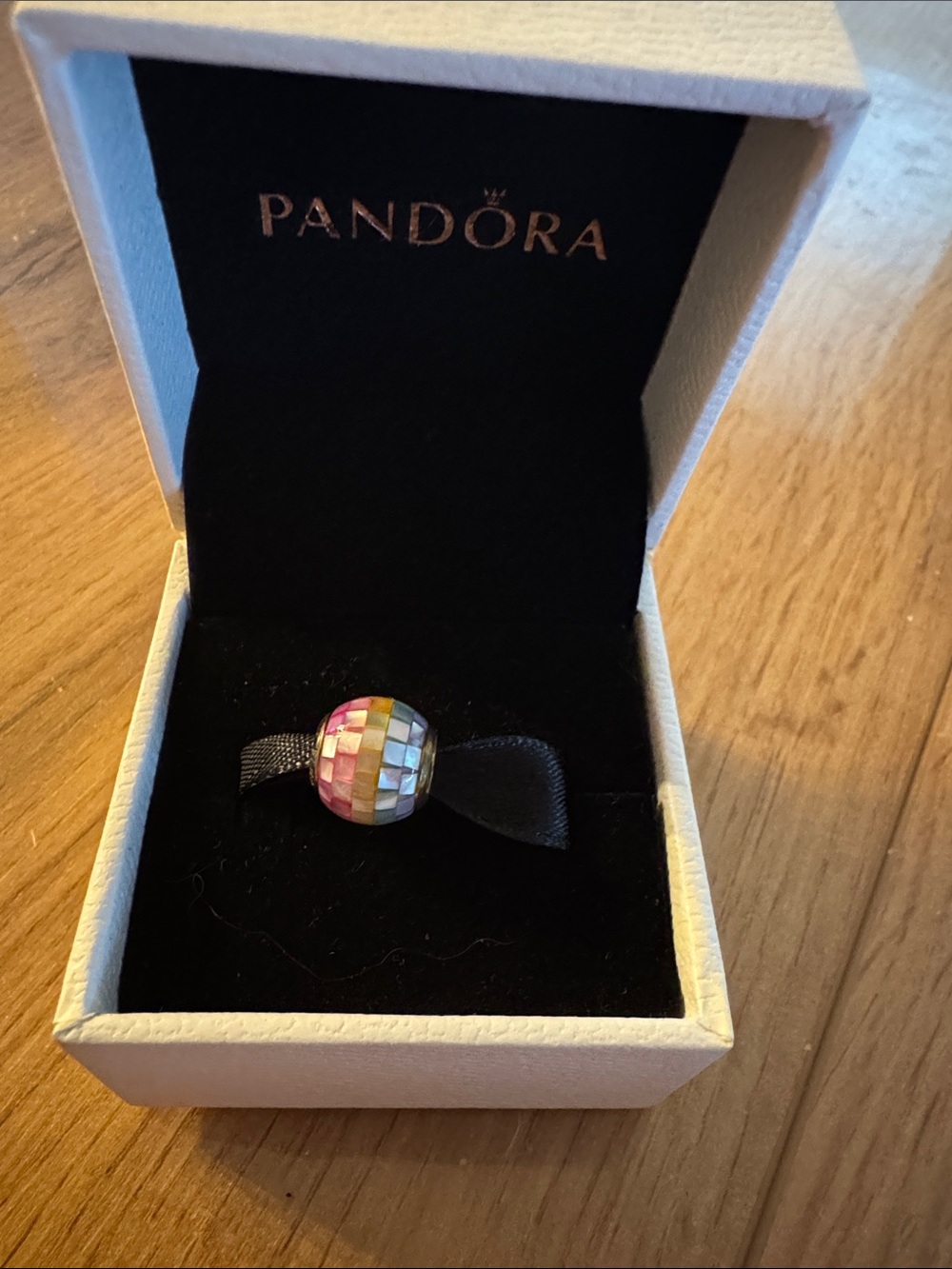 Pandora rainbow mosaic charm
